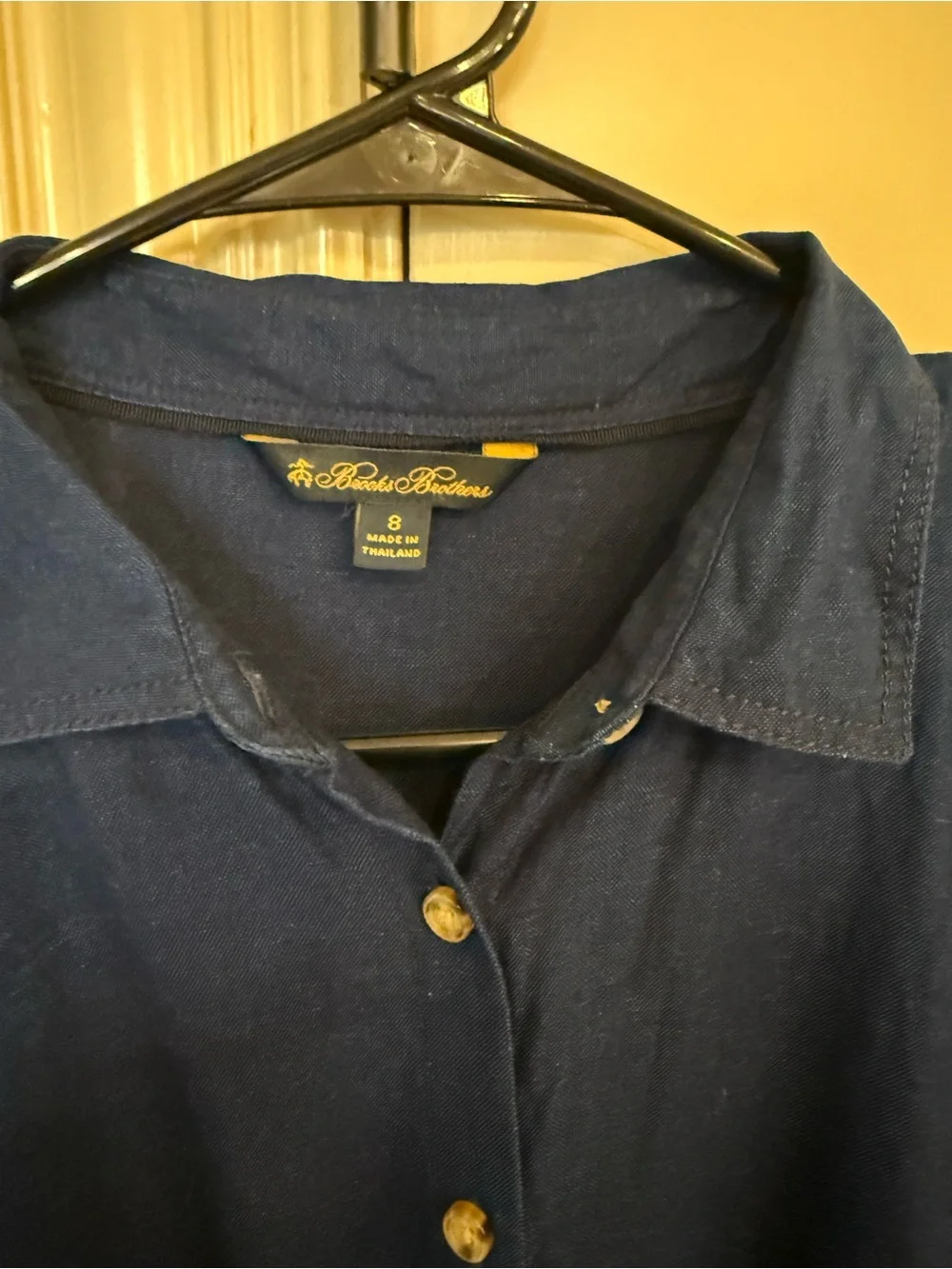 Brooks Brothers Navy Button-Front Midi Shirt Dress with Waist Tie size 8 - Picture 3 of 8